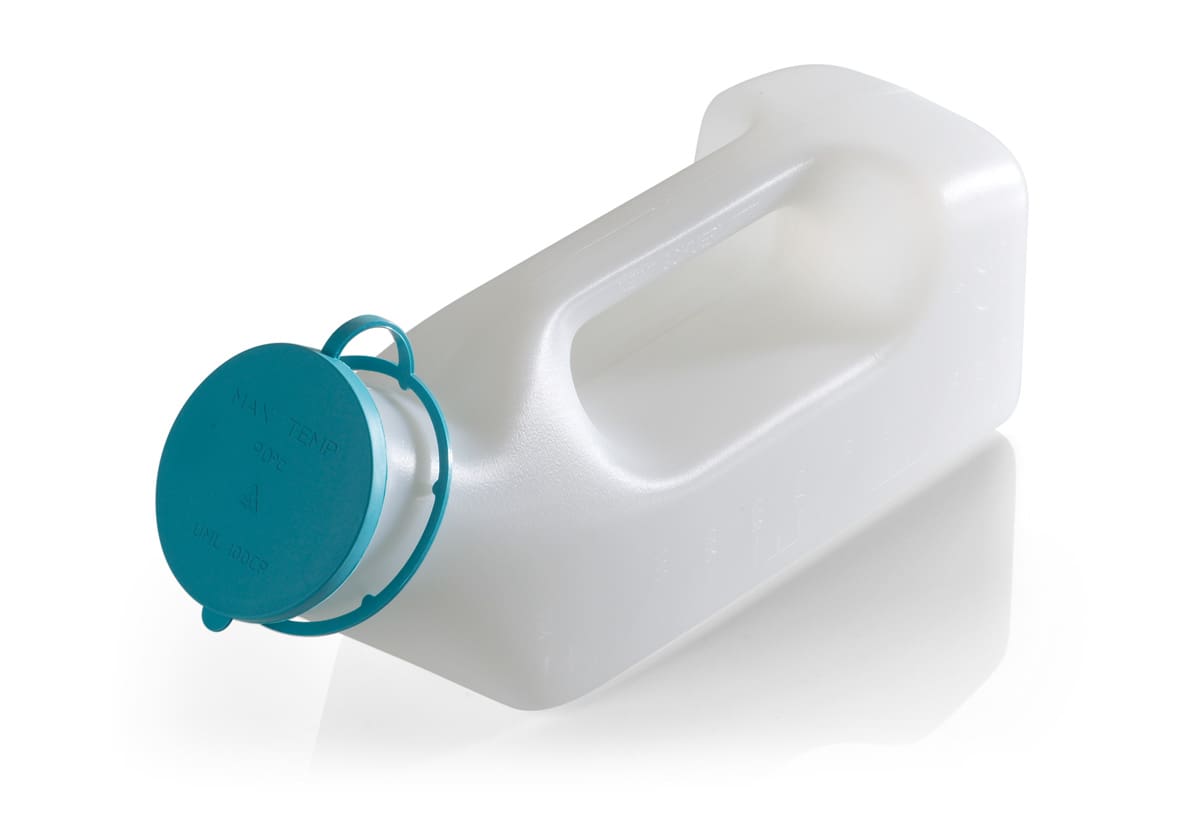 Male Urinal Bottle, Hospital style with handle and cap UBS1000