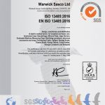 ISO 13485 2016 Cert No GB98 13325 Exp 22 June 2024